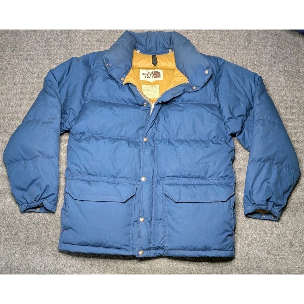 Vintage 80's The North Face‎ Brown Label Down Puffer Jacket Blue Mens Large